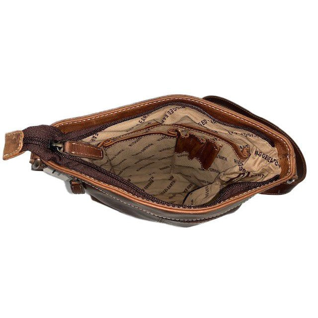 Rugged Earth Midsize Leather Woven Purse