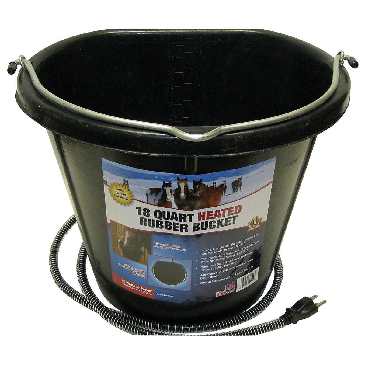 Rubber Heat FB Bucket Black 18 QT