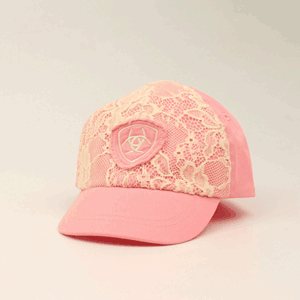 Ariat Infant Cap - Light Pink w/Ivory Lace