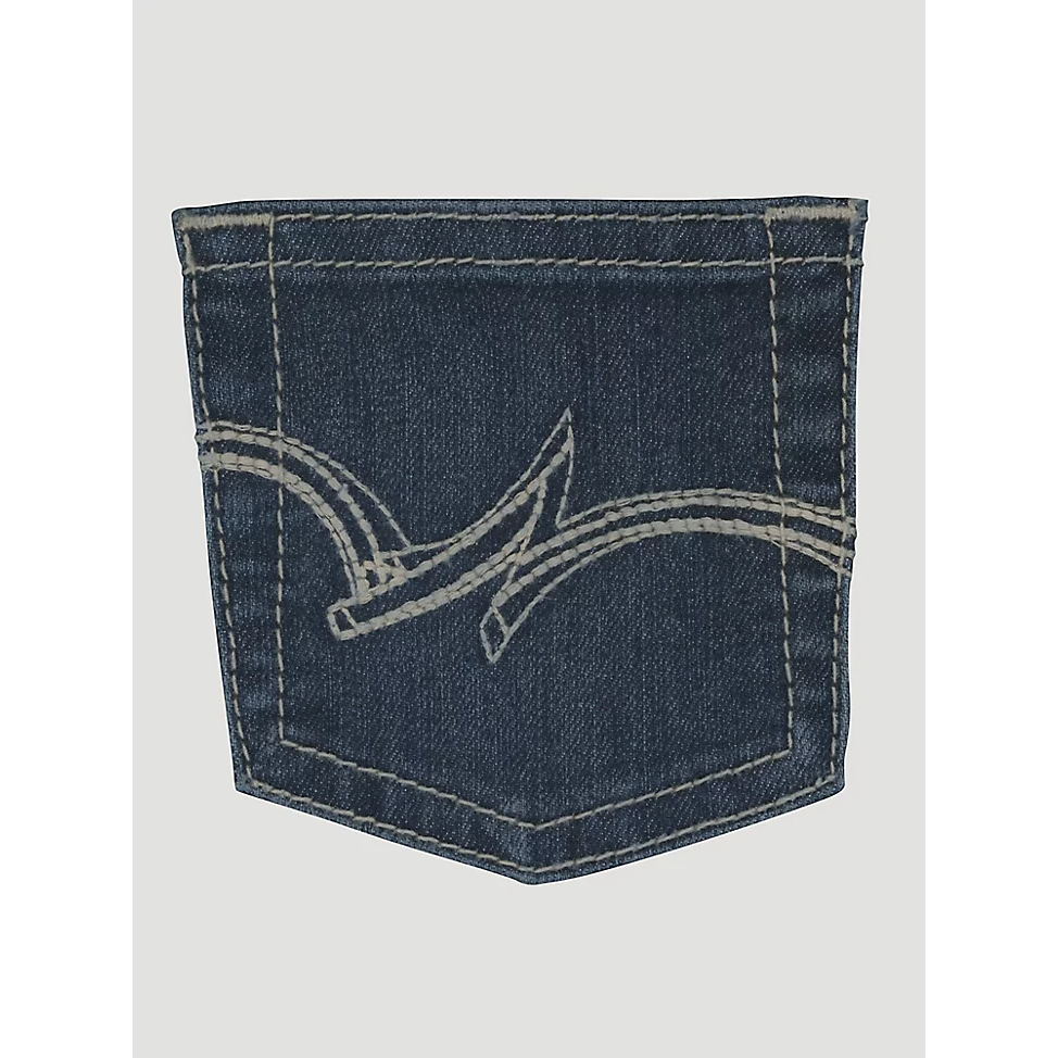 Wrangler Girls Premium Patch Bootcut Jeans - Dark Blue