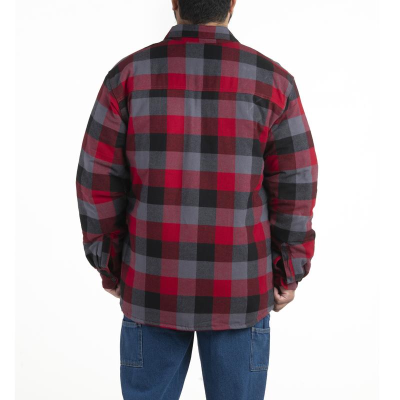 Berne Men's Heartland Flannel Shirt Jacket - Red Plaid