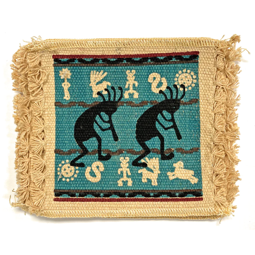 El Paso Cotton Stencil Coasters - Kokopelli Design