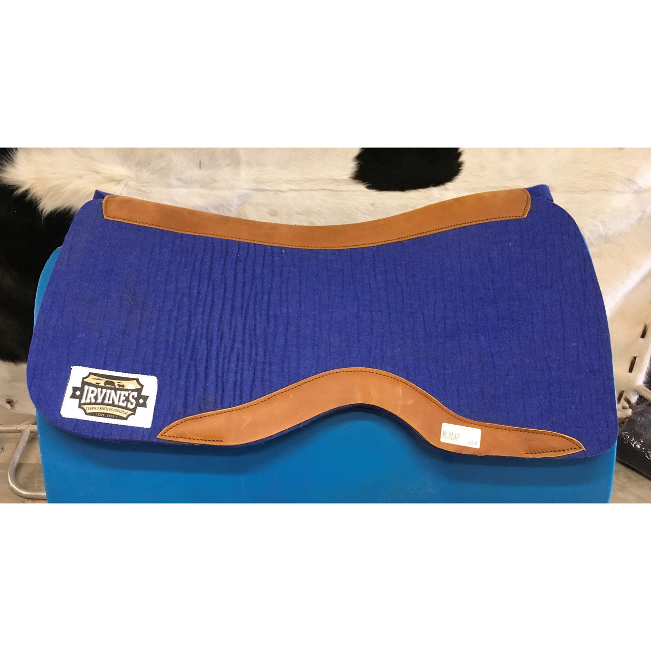 Barrel Square Contoured 1" Saddle Pad Wool Felt w/Wear Leather