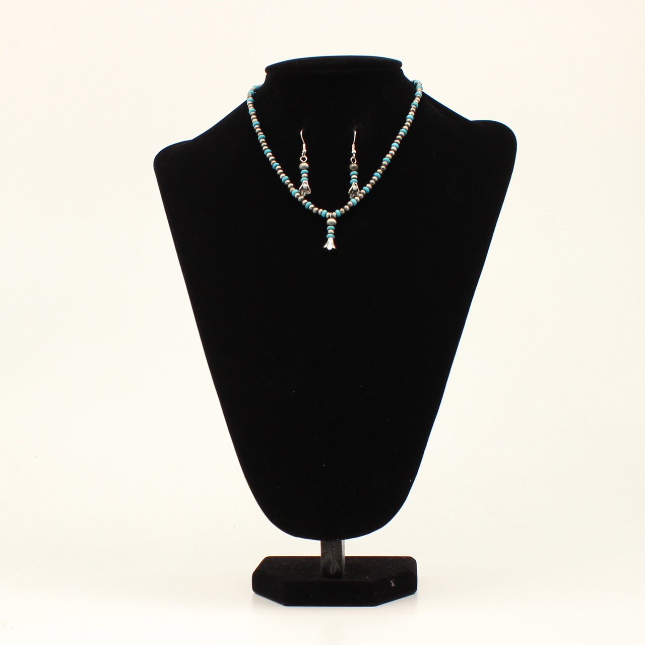 Silver Strike Beaded Jewelry Set - Turquoise