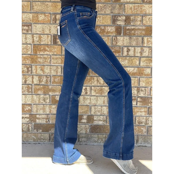 Cowgirl Couture Girl's Rizzo Trouser Jeans - Dark Wash