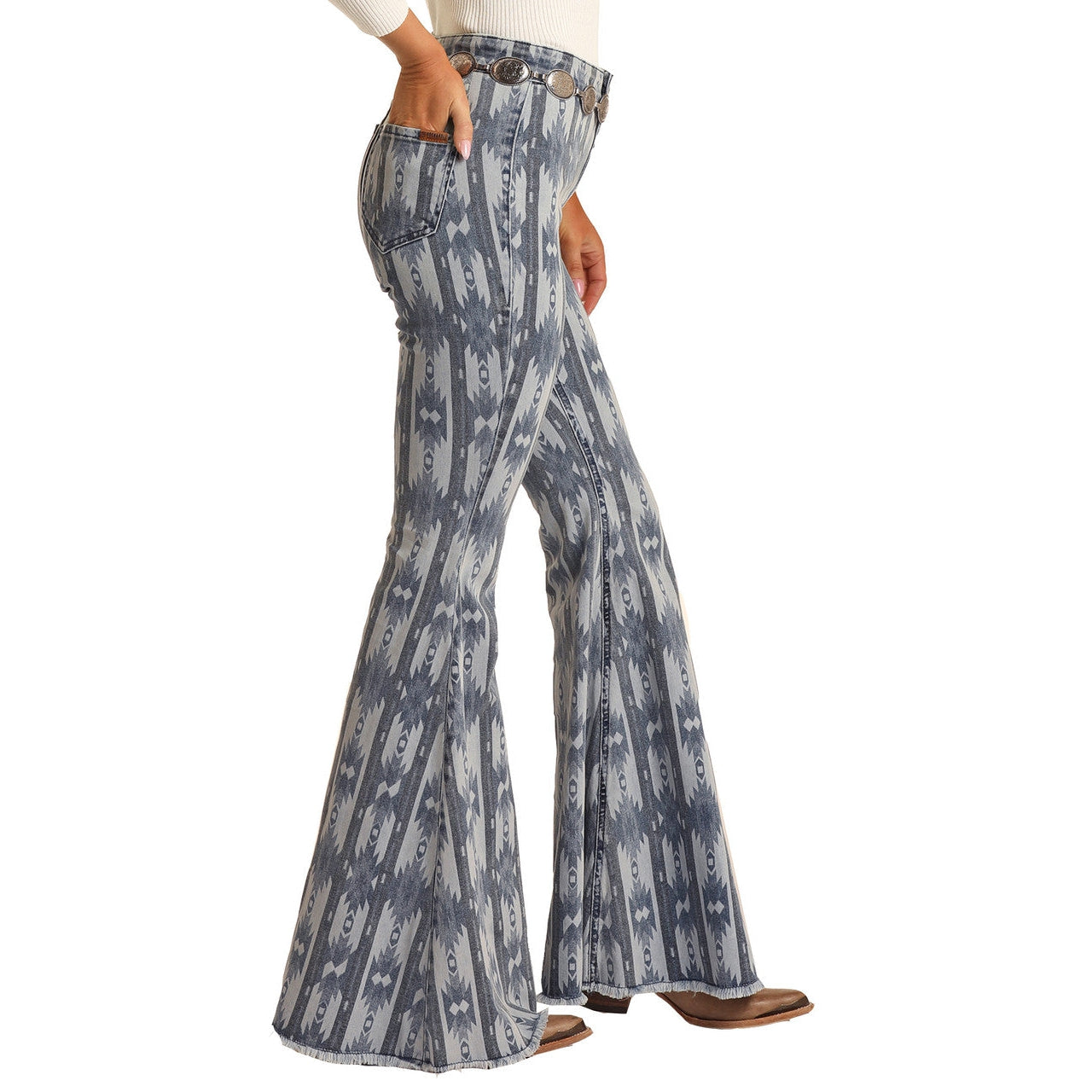 **Rock & Roll Blue Aztec Button Bell**FINAL SALE**