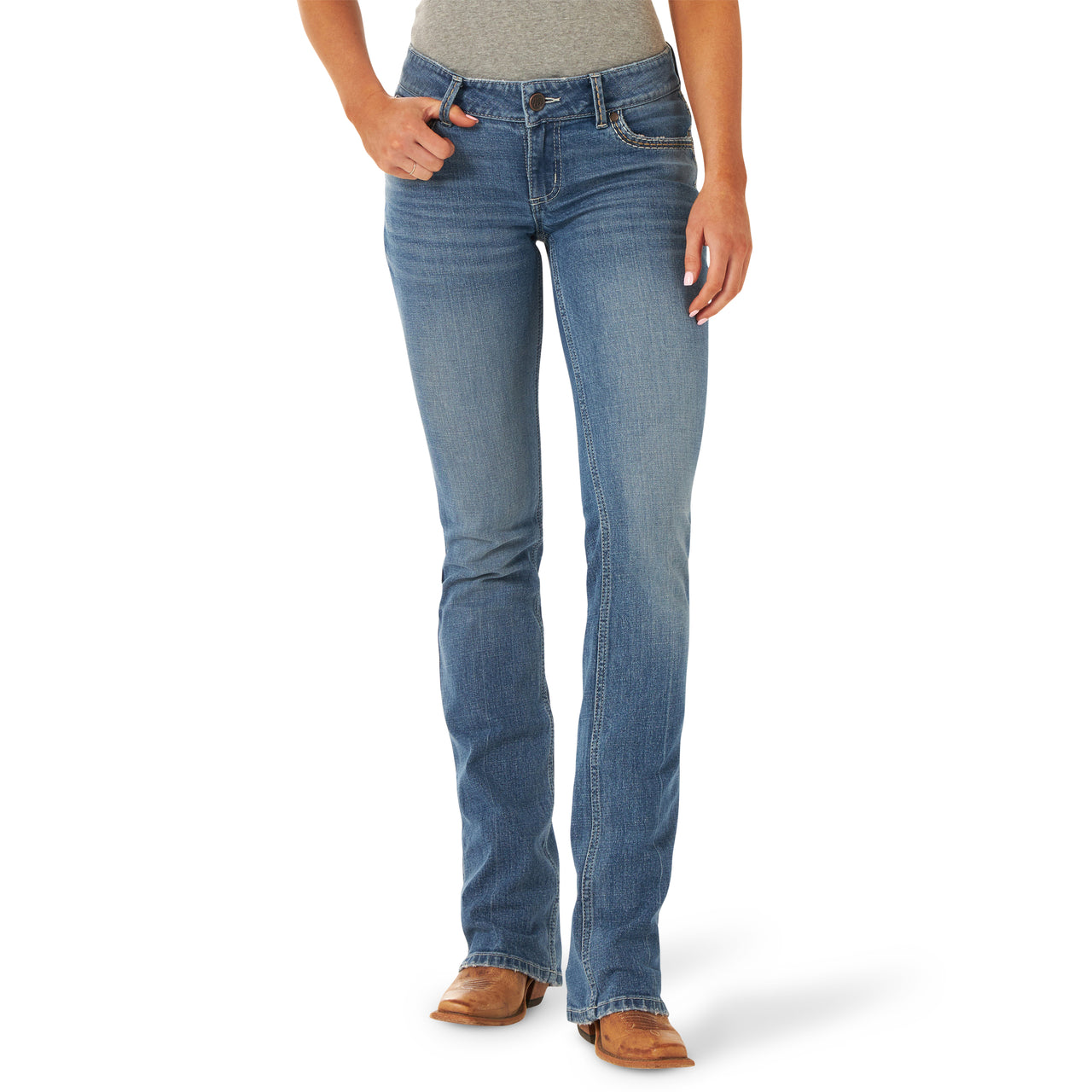 Wrangler Women's Retro Sadie Low Rise Bootcut Jeans - Light Stonewash