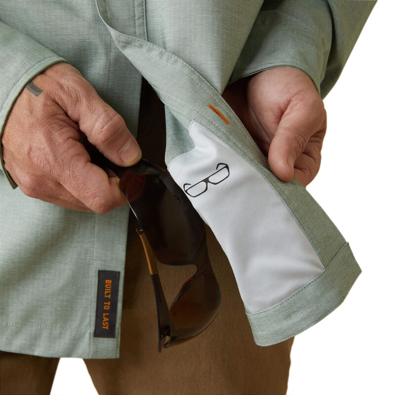 Ariat Mens Rebar Made Tough VentTEK DuraStretch Work Shirt Green Bay Heather