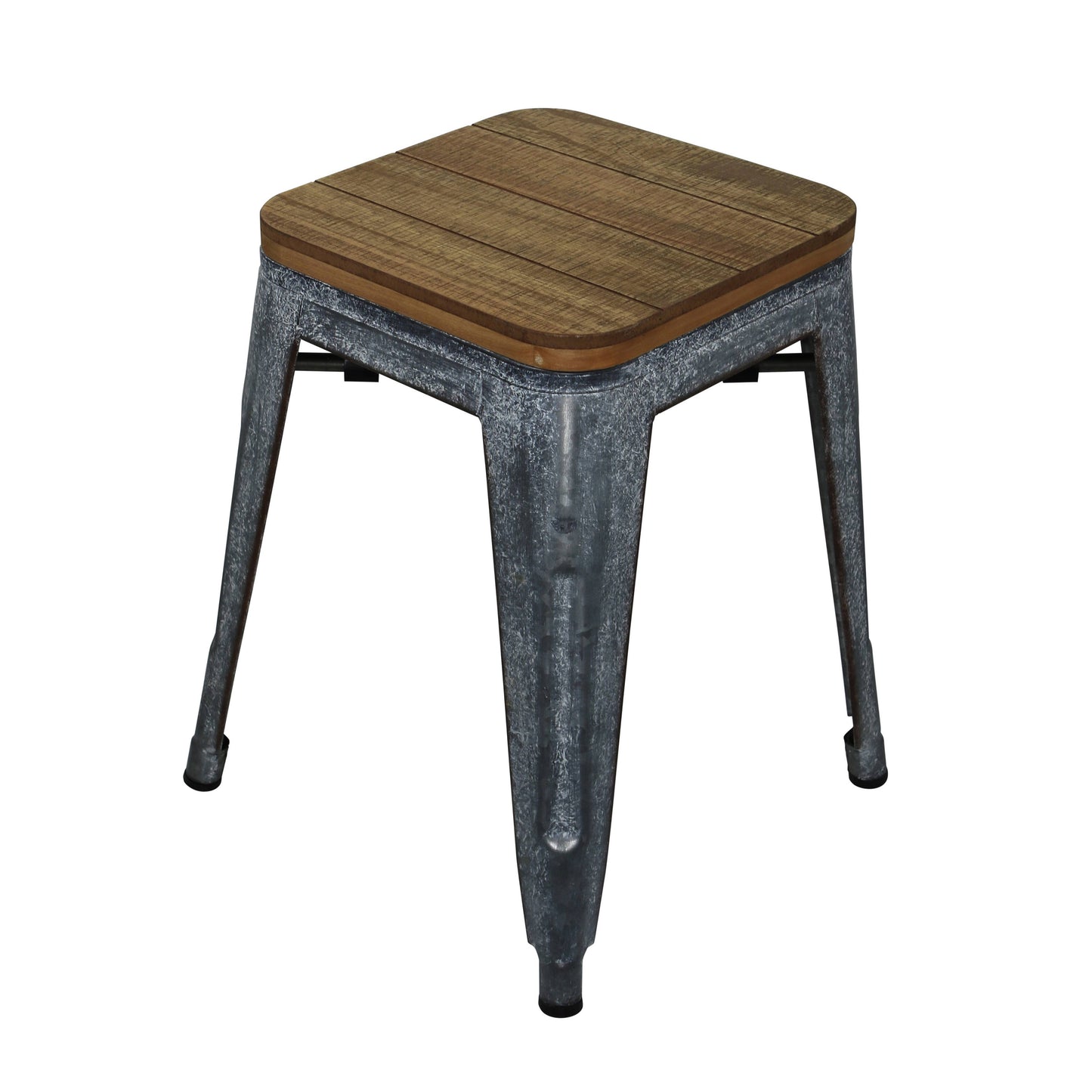 Wood Top Stool w/Metal Base