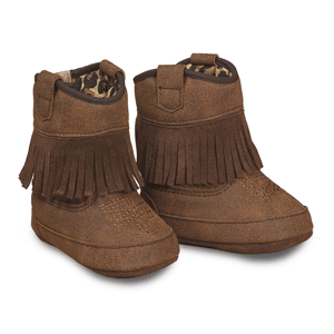 Blazin Roxx Annabelle Baby Bucker Boots - Brown with Fringe Detail