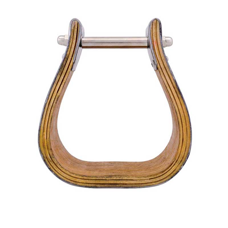 STIRRUP WOOD/STAINLESS STEEL COVERED 5"