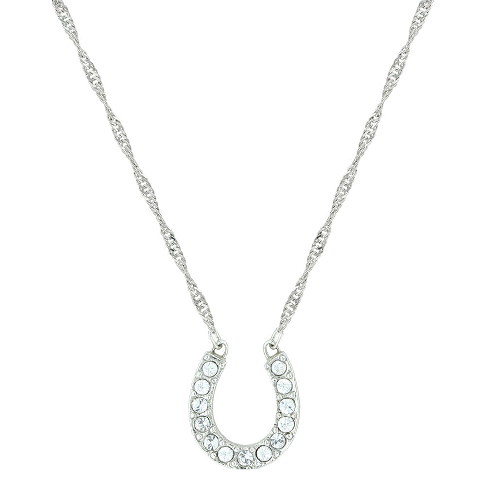 Montana Silversmiths Crystal Clear Lucky Horseshoe Necklace