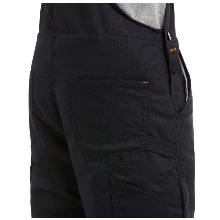 Ariat Men's Rebar DuraCanvas Stretch Insulated Bib Overalls - Black