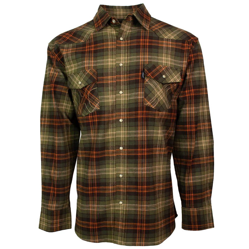 Hooey Men's Flannel - Green/Orange
