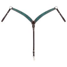 Weaver Turquoise Cross Carved Turquoise Flower Contoured Breast Collar
