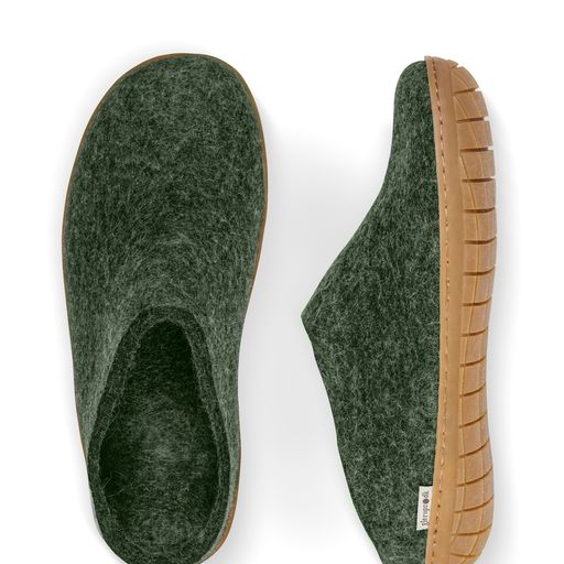 Glerups Slip On Rubber Sole Shoes - Forest