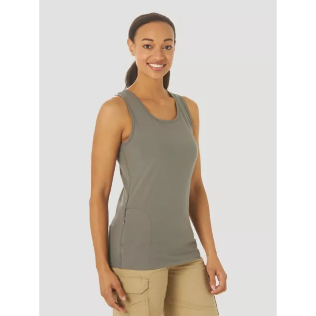Wrangler Womens Riggs Workwear Performance Tank  Charcoal Grey
