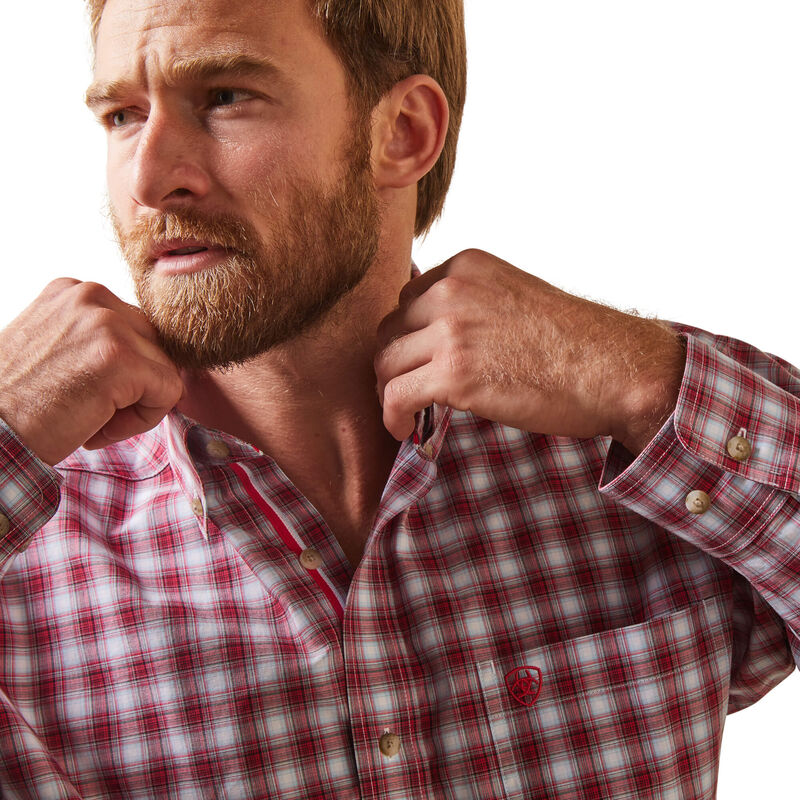 Ariat Men's Pro Nikolai Classic Fit Shirt - White/Red Plaid