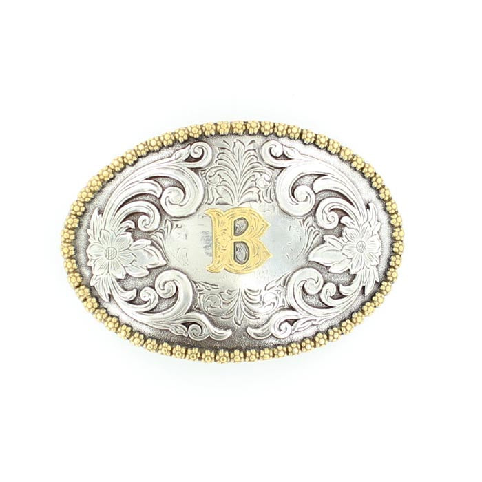 Nocona Men's Antique Scrolled Initial Buckle - Oval