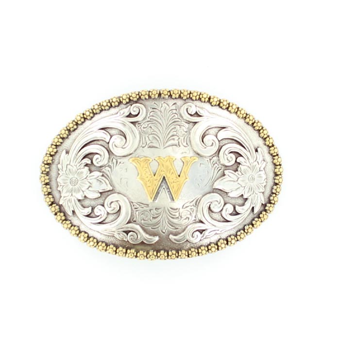 Nocona Men's Antique Scrolled Initial Buckle - Oval