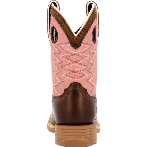 Durango Kids Oth 8" Western Dark Chestnut and Bubble Gum
