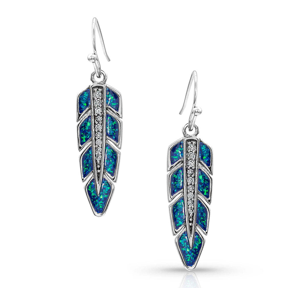 Montana Silversmiths Opal Feather Earrings