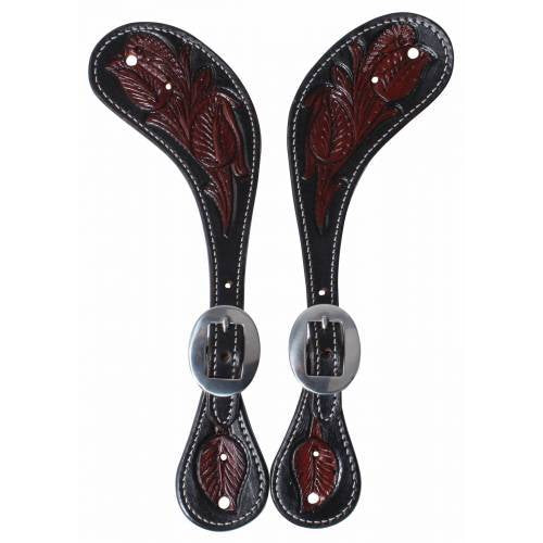 Professional's Choice Floral Black Spur Strap Muleshoe