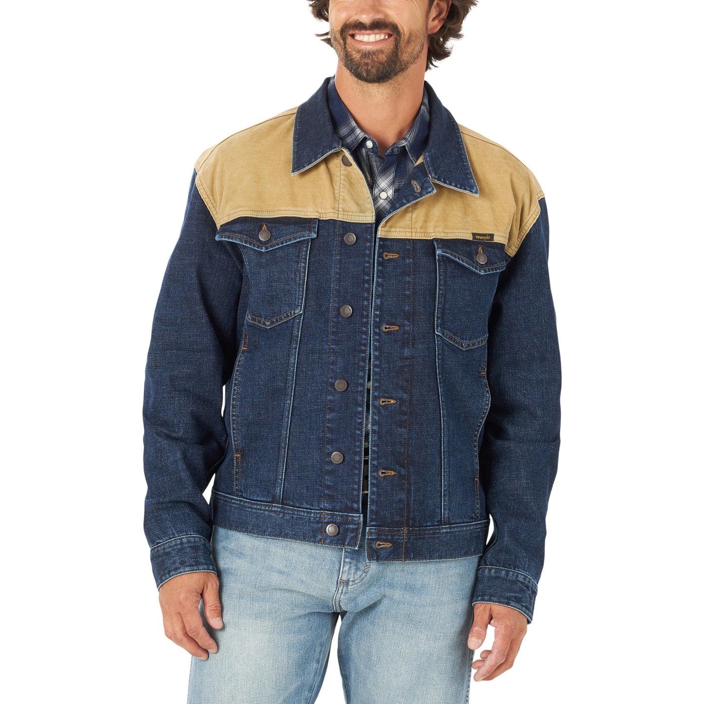 Wrangler Men's Denim Trucker W/Cord Yoke