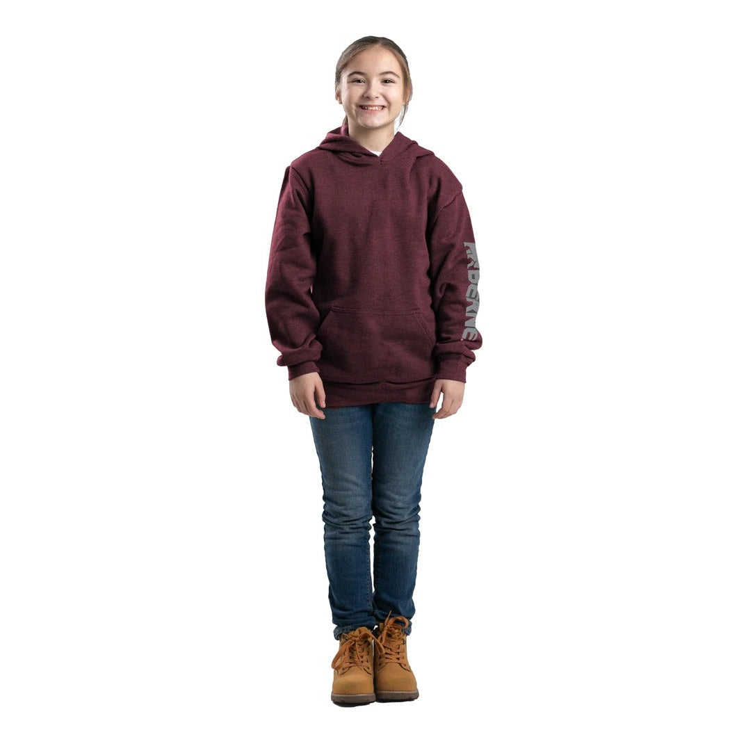 Berne Youth Signature Sleeve Hooded Pullover - Cabarnet