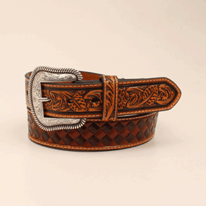 Nocona Men's Basket Weave Belt - Brown