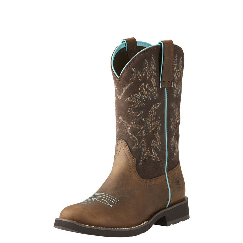 Ariat Women's Delilah Round Toe Western Boots - Distressed Brown