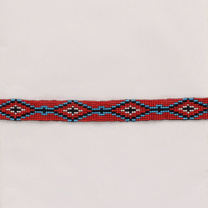 M&F Beaded Hat Band - Red/Blue/Black/White