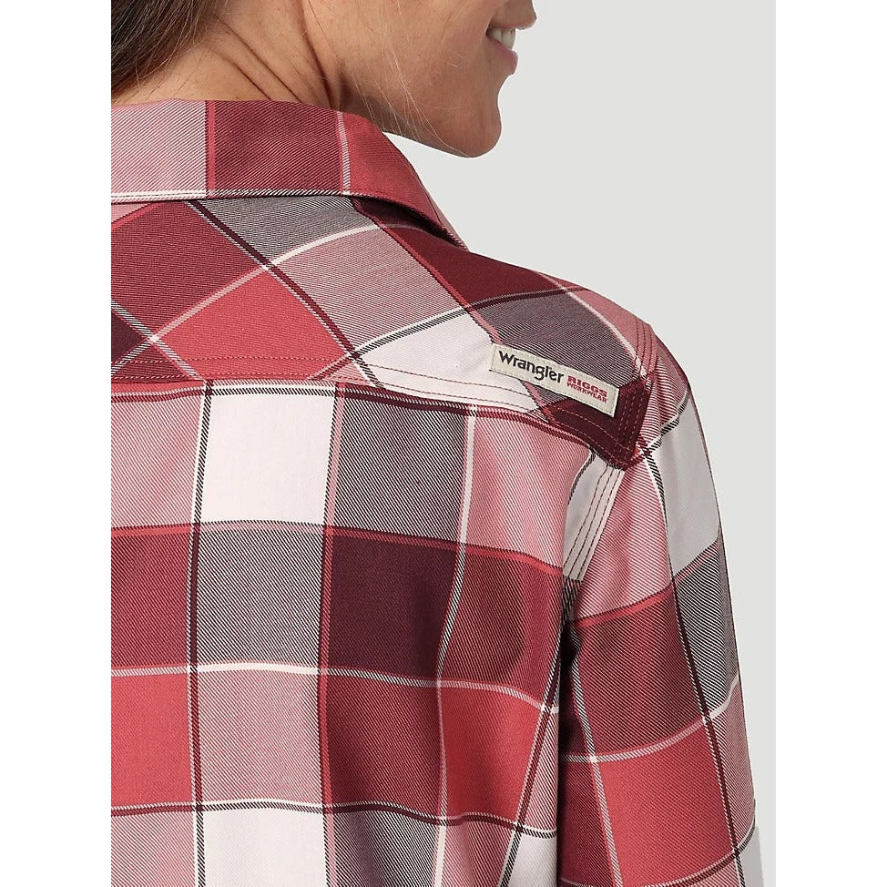Wrangler Women's Riggs Lightweight Plaid Shirt - Wine