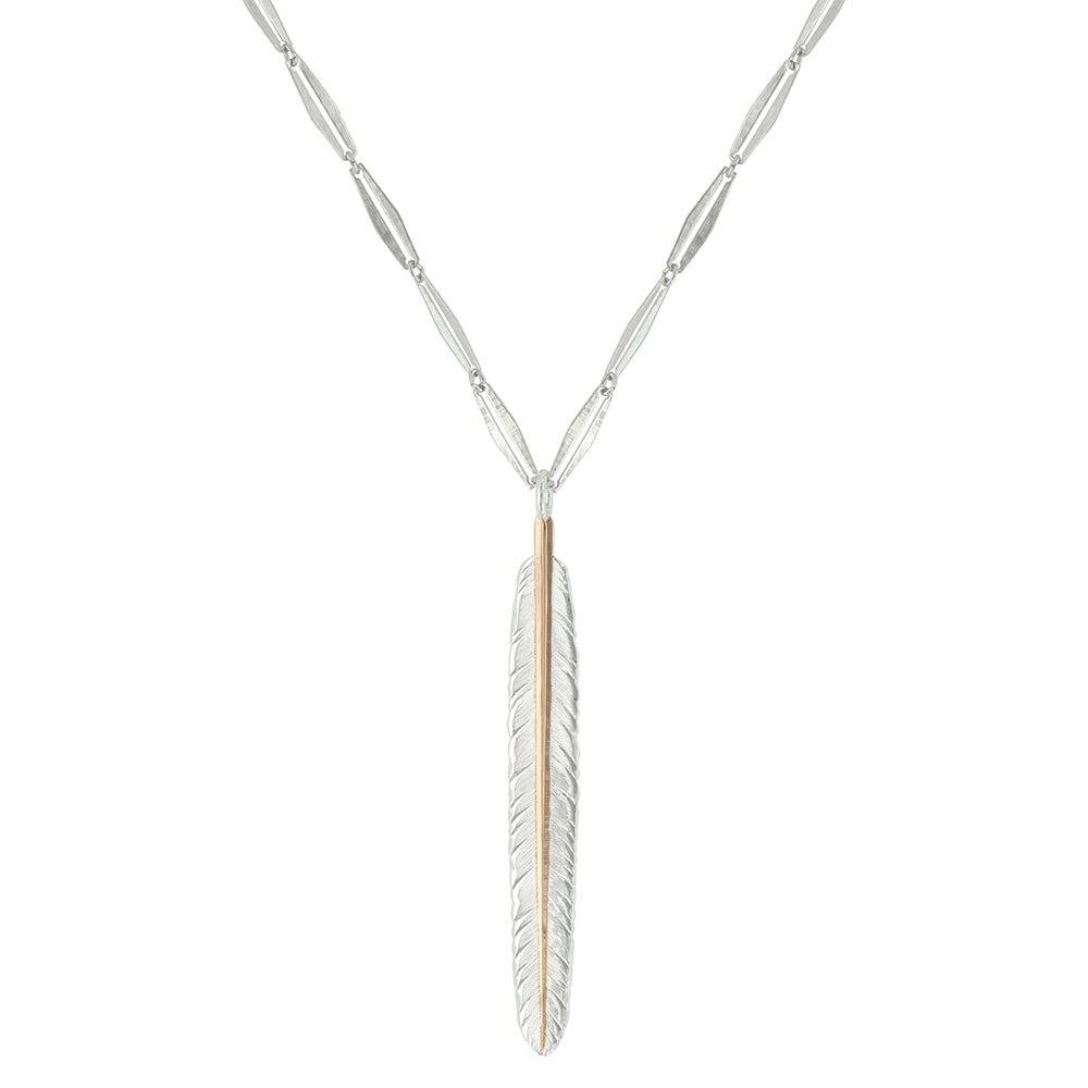 Montana Silversmiths Pin Feather Rose Gold Vein Necklace