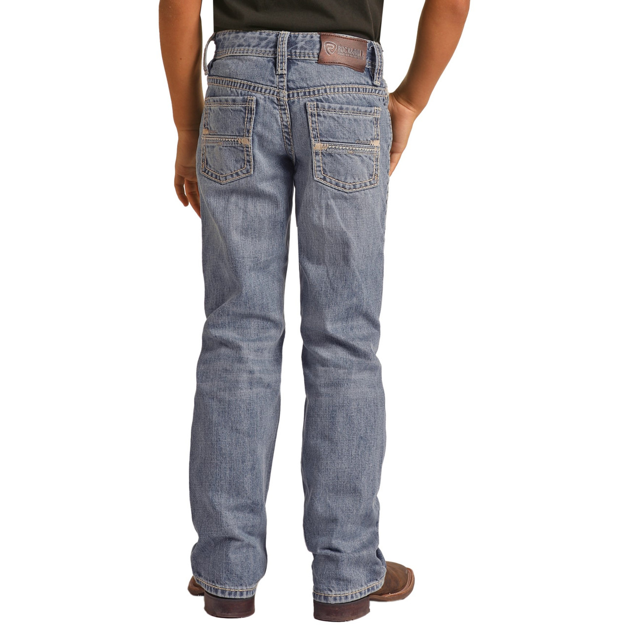 Rock & Roll Boys Relaxed Tapered Bootcut Jeans - Medium Vintage