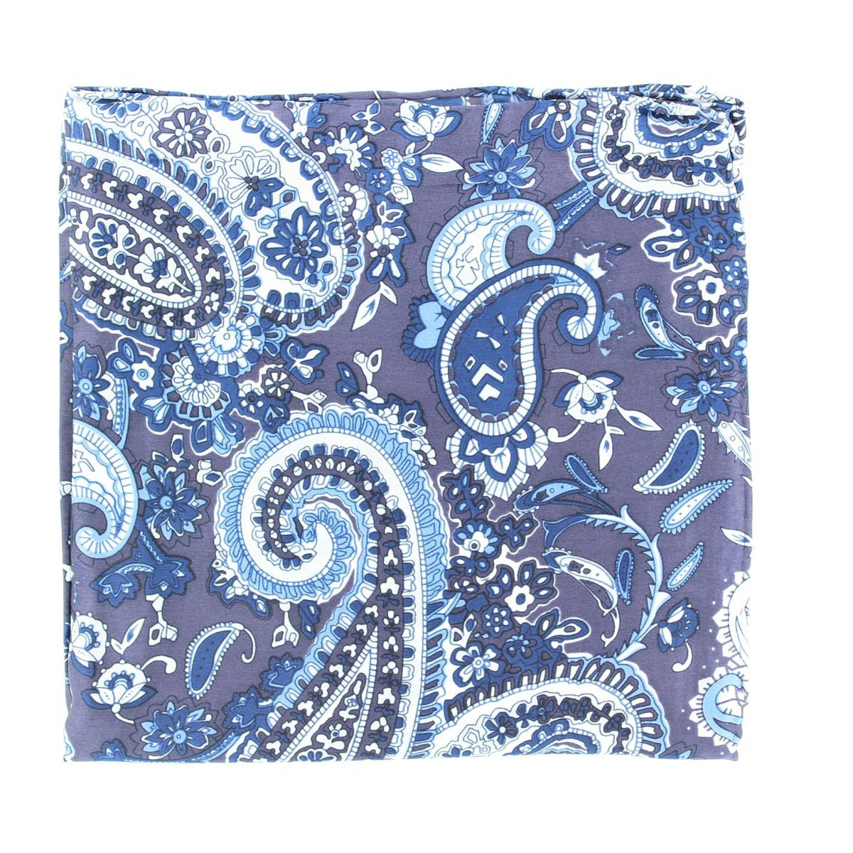 M&F 100% Silk 33x33 Paisley Wild Rag - Blue