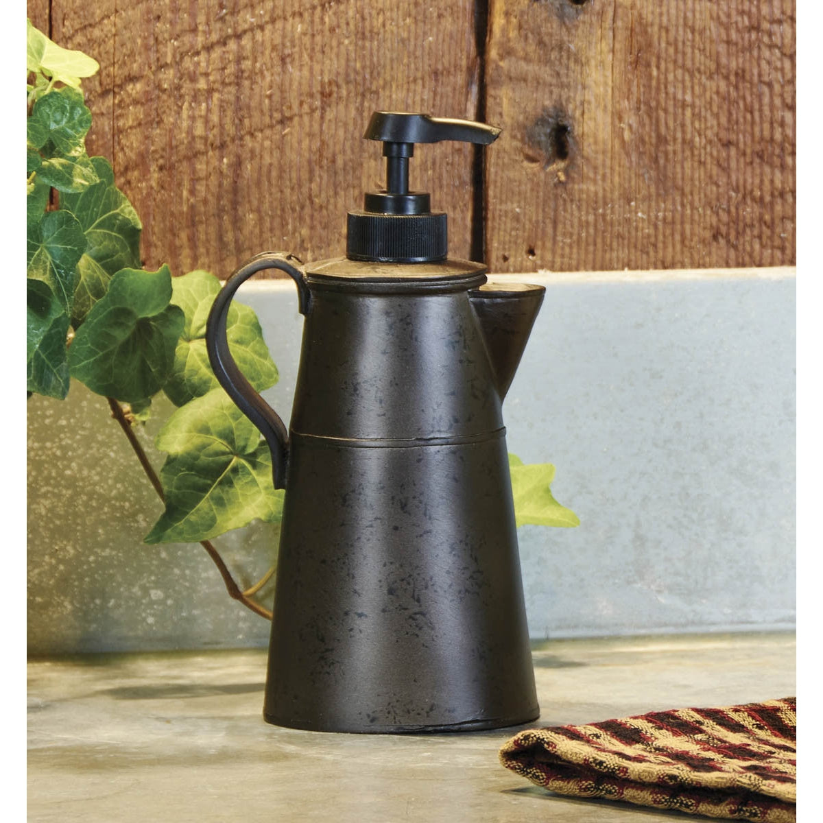 Tin Coffee Pot Soap Dispenser