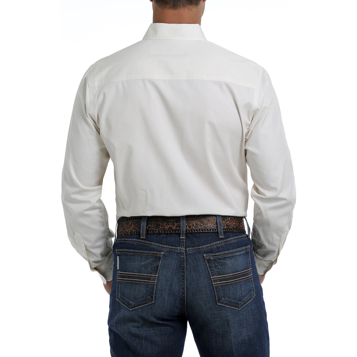 Cinch Men's Long Sleeve Solid Modern Shirt - Cream