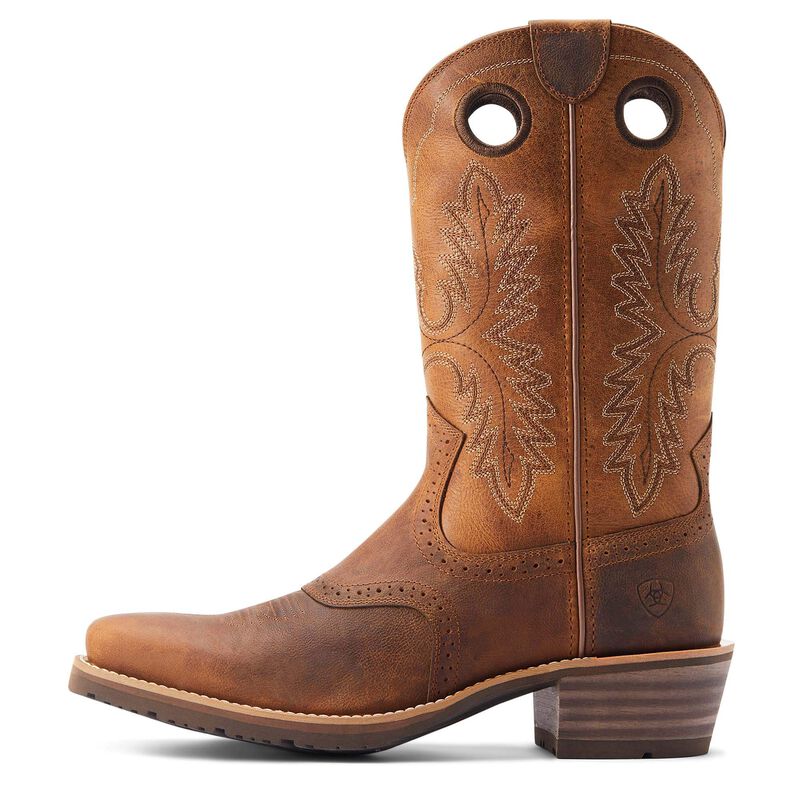 Ariat Mens Hybrid Roughstock Square Toe Western Boots - Sorrel Crunch