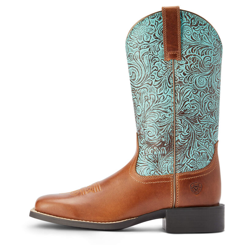 Ariat Women's Round Up Wide Square Toe Western Boots - Beduino Brown**FINAL SALE**
