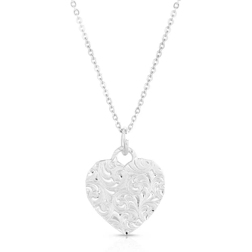 Montana Silversmith Chiseled Heart Turquoise Necklace