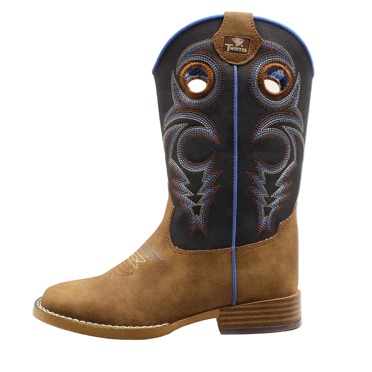 Double Barrel Children's Ben Western Boots - Brown/Navy - Irvine Tack & Western Wear