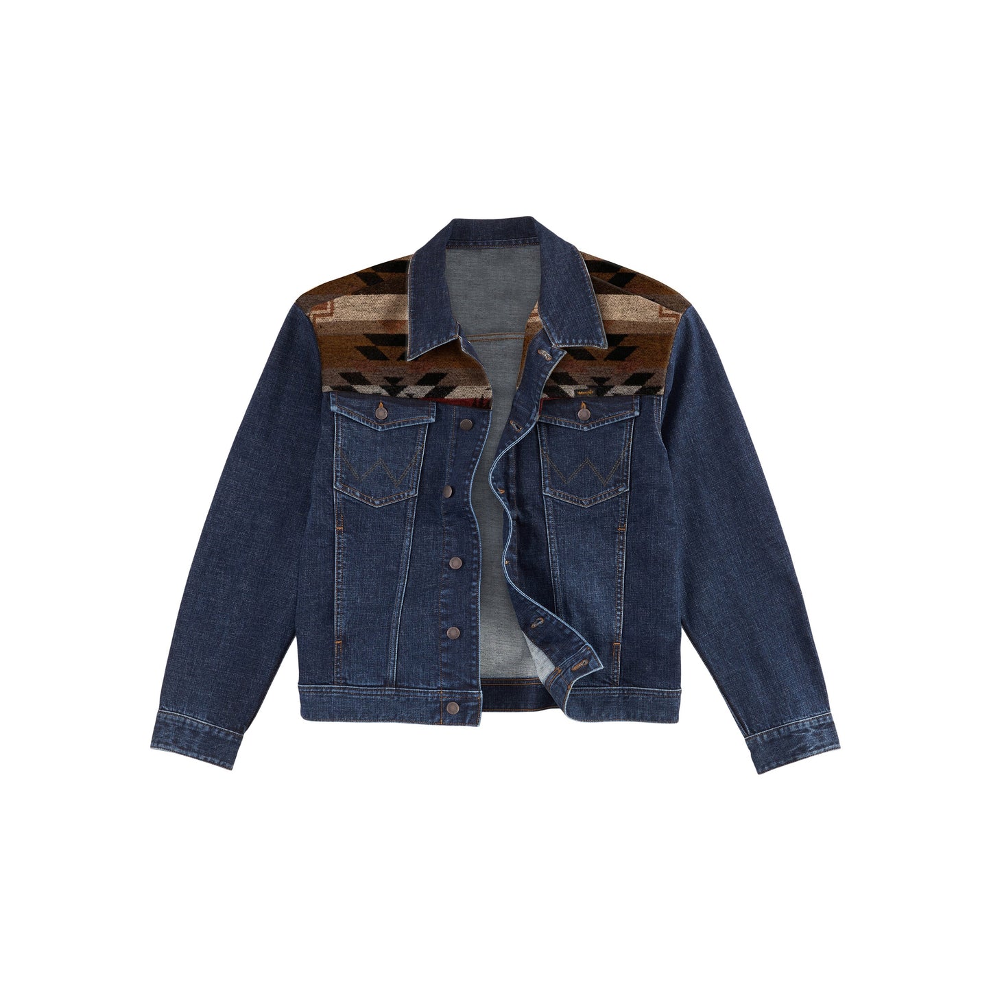 Wrangler Boys Denim Trucker Jacquard Yoke