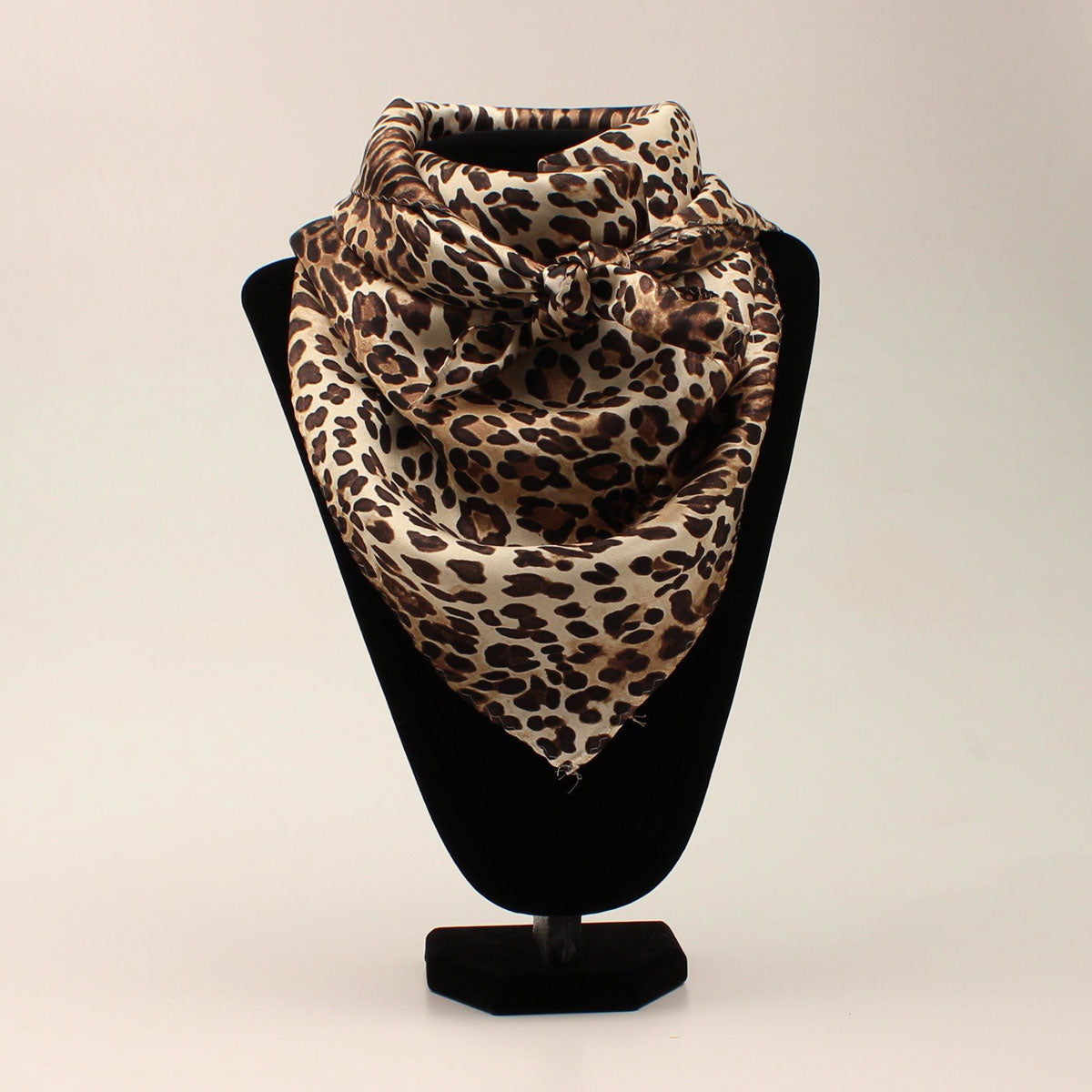 M&F 33x33 Silk Leopard Print Wild Rag - Brown