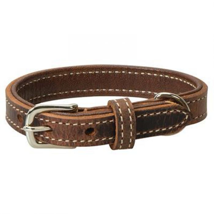 Weaver Crazy Horse Leather 1" Distressed Collar Dark Chocolate