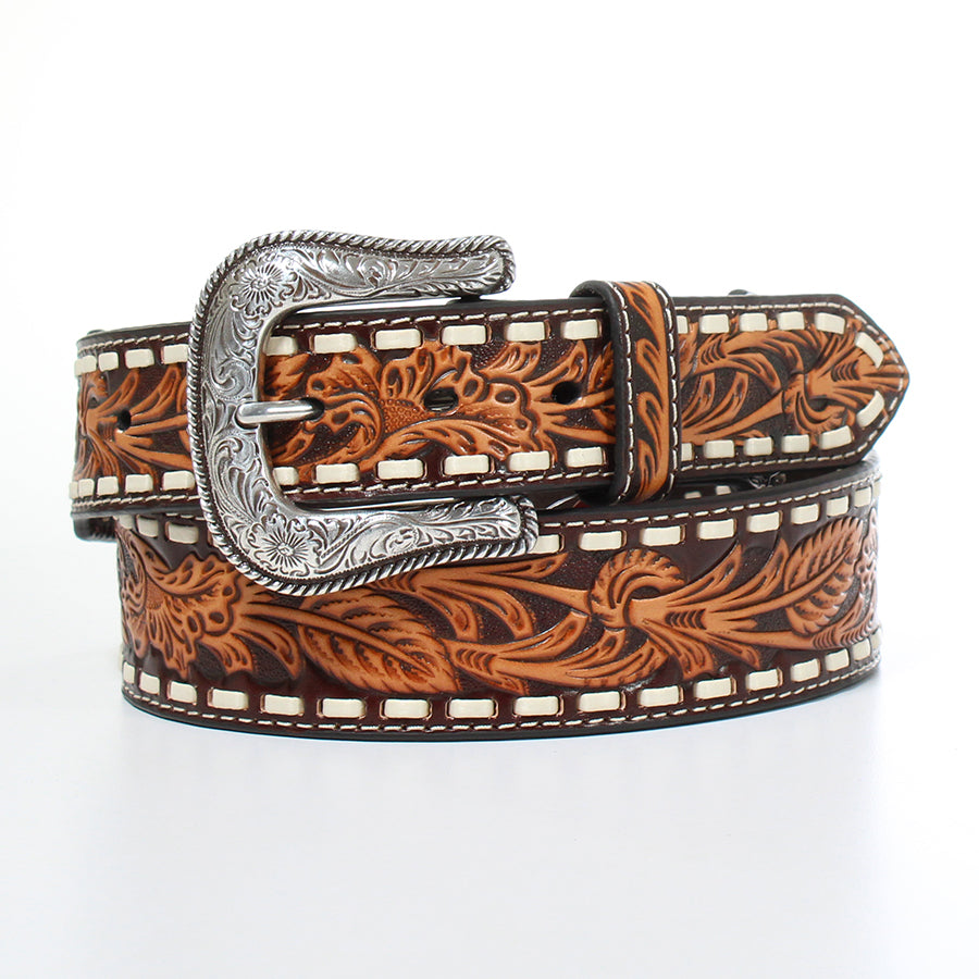 Ariat Men's Floral Embossed Belt - Brown