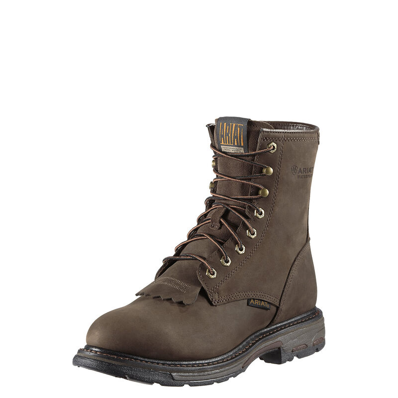 Ariat Men's WorkHog 8" Waterproof Work Boots - Oily Distressed Brown