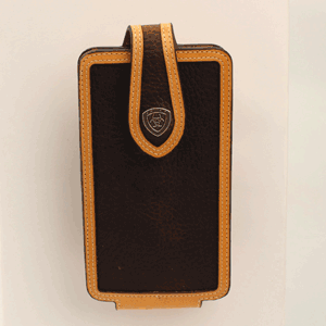 Ariat Leather Shield Logo Cell Phone Case - Brown/Tan