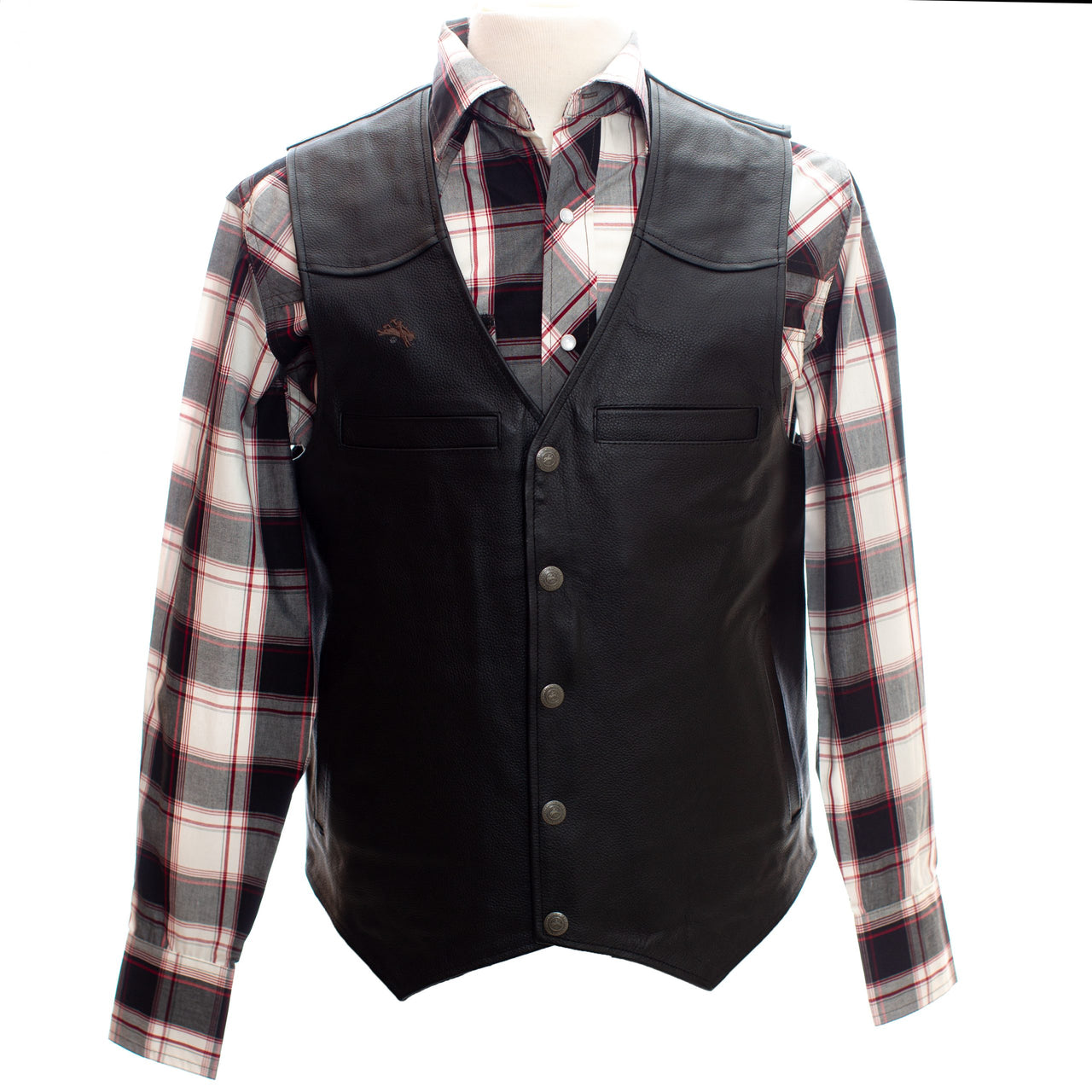 Wyoming Traders Drover's Black Leather Concealed Carry Vest