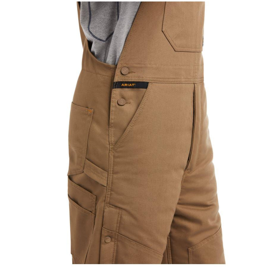 Ariat Men's Rebar DuraCanvas Stretch Insulated Bib Overalls - Field Khaki